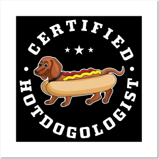 Certified Hotdogologist Funny HOT DOG Dachshund Summer Posters and Art